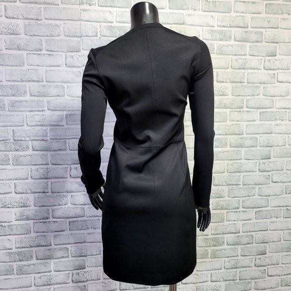 🔥Rag & Bone Womens 6 Joyce Black Zip Front Bodycon‎ Mini Dress L/S Black - Picture 8 of 10